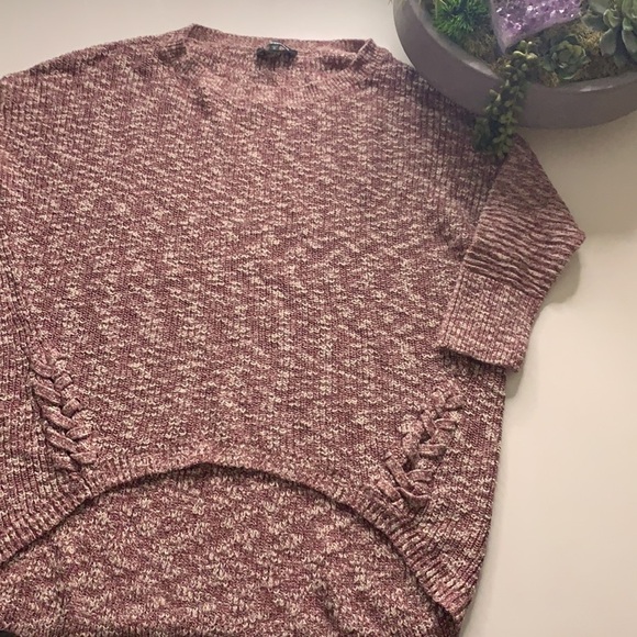 Express Weave knit crewneck Pullover high low medium sweater - Picture 6 of 7